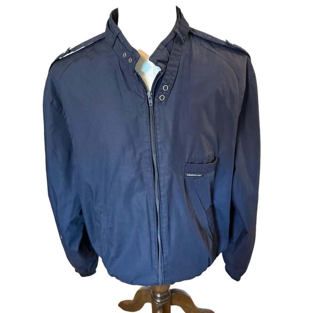 Vintage Members Only Navy Blue Classic Iconic Racer Jacket Size 46L